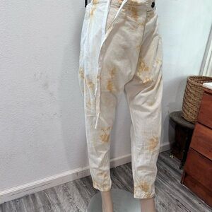 Seeker Cream and Gold Tie-Dye Pants